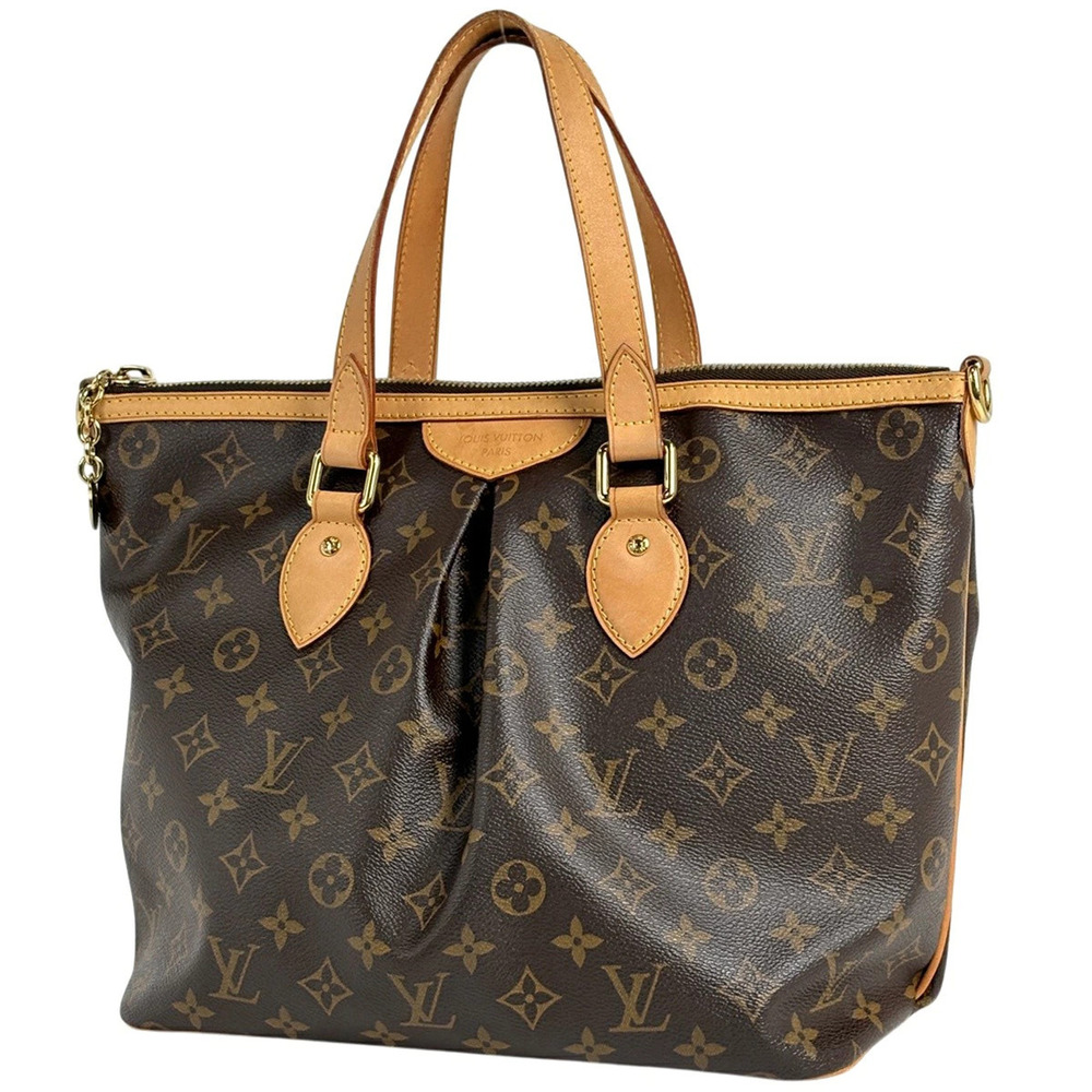 Louis Vuitton Palermo Handbag Tote Bag Monogram Brown